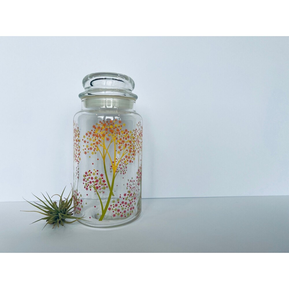 Anchor Hocking Fall Floral Glass Storage Jar